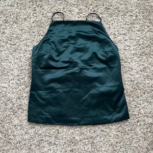 Abercrombie Dark Green Satin Top